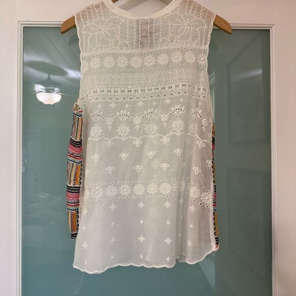 JOHNNY WAS Turia White Tank w/Embroidery Detailing at Side - Picture 8 of 11